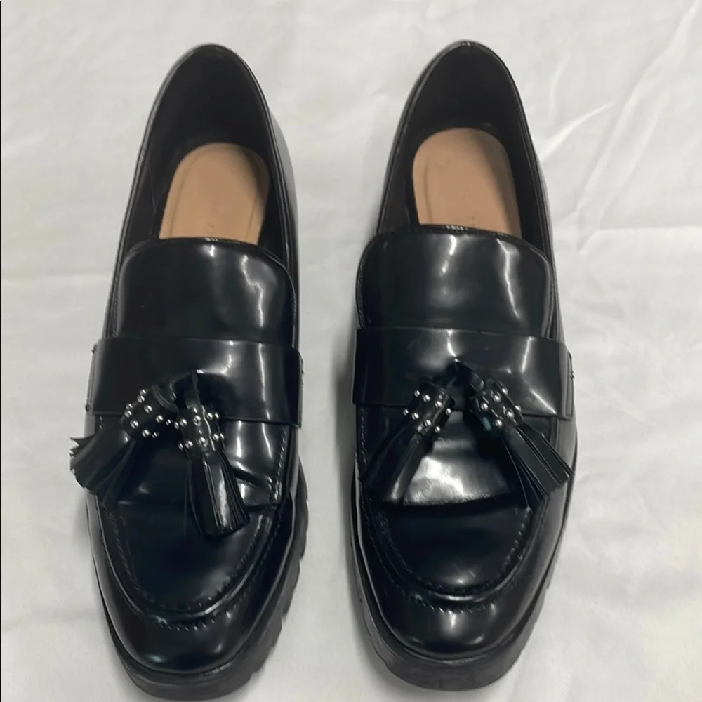 Zara | Shoes | Zara Black Leather Loafers With Tassels  display picture 1